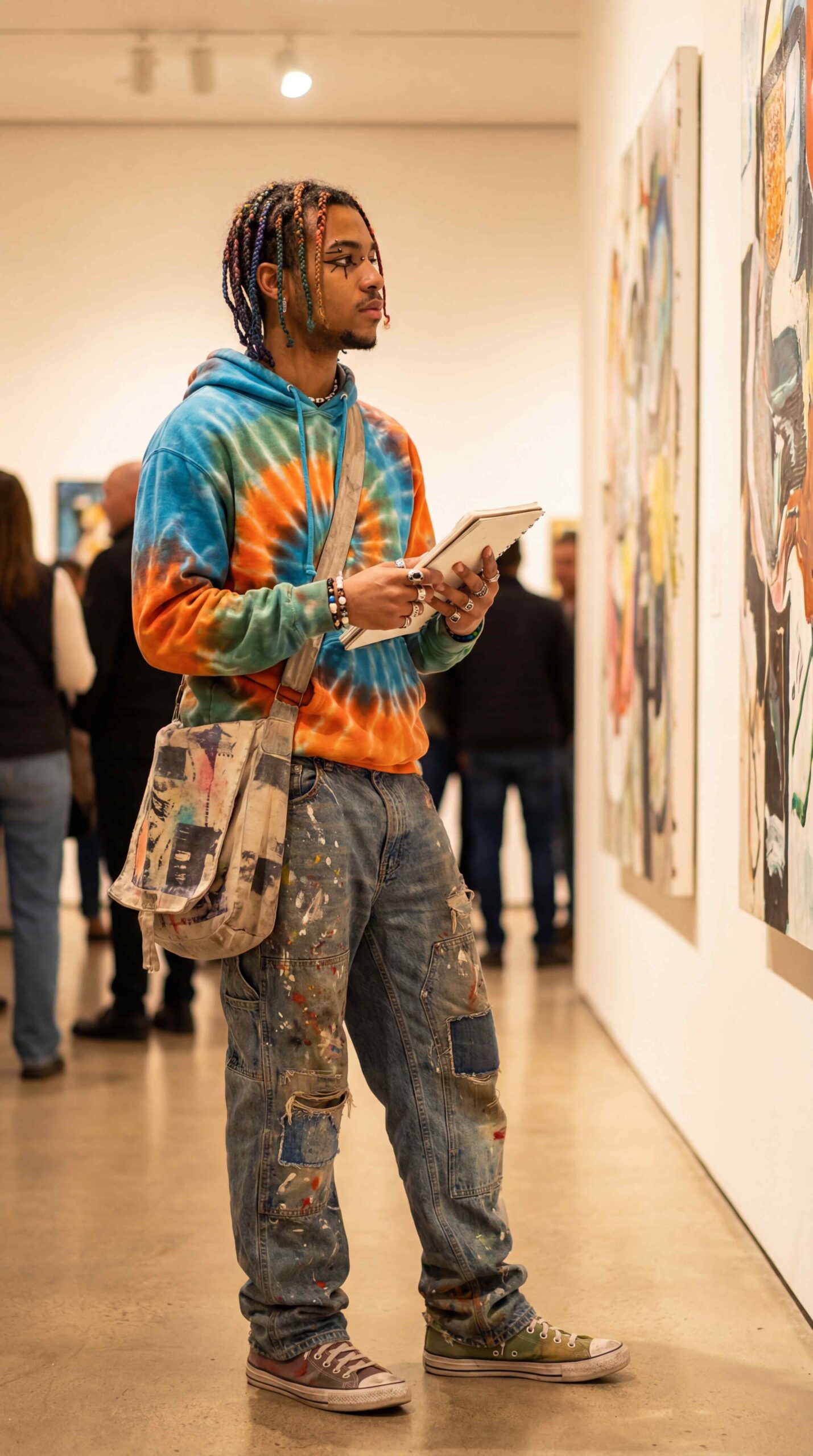 Artistic Baggy Jeans Outfit Men