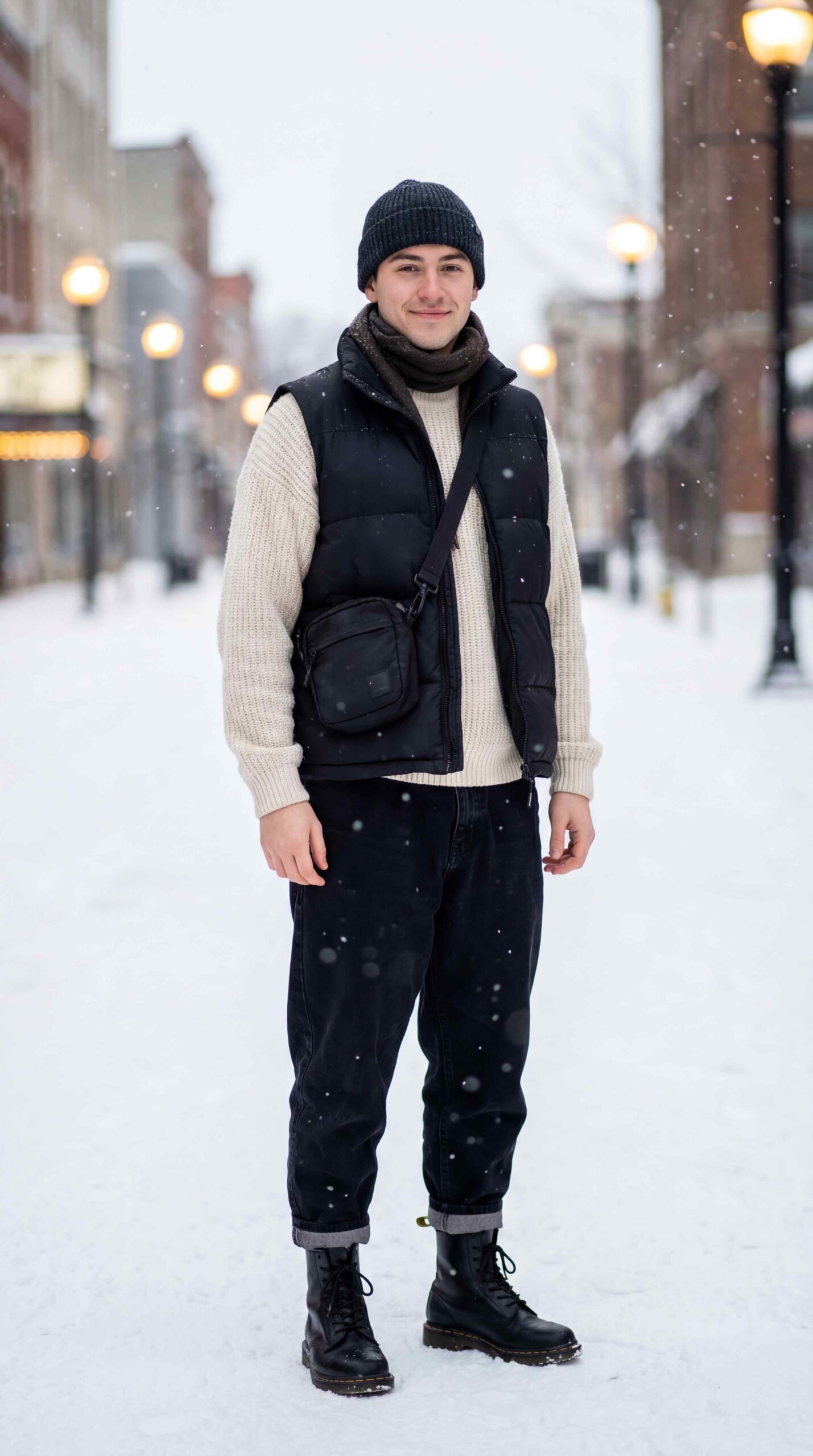 Winter Baggy Jeans Outfit Men
