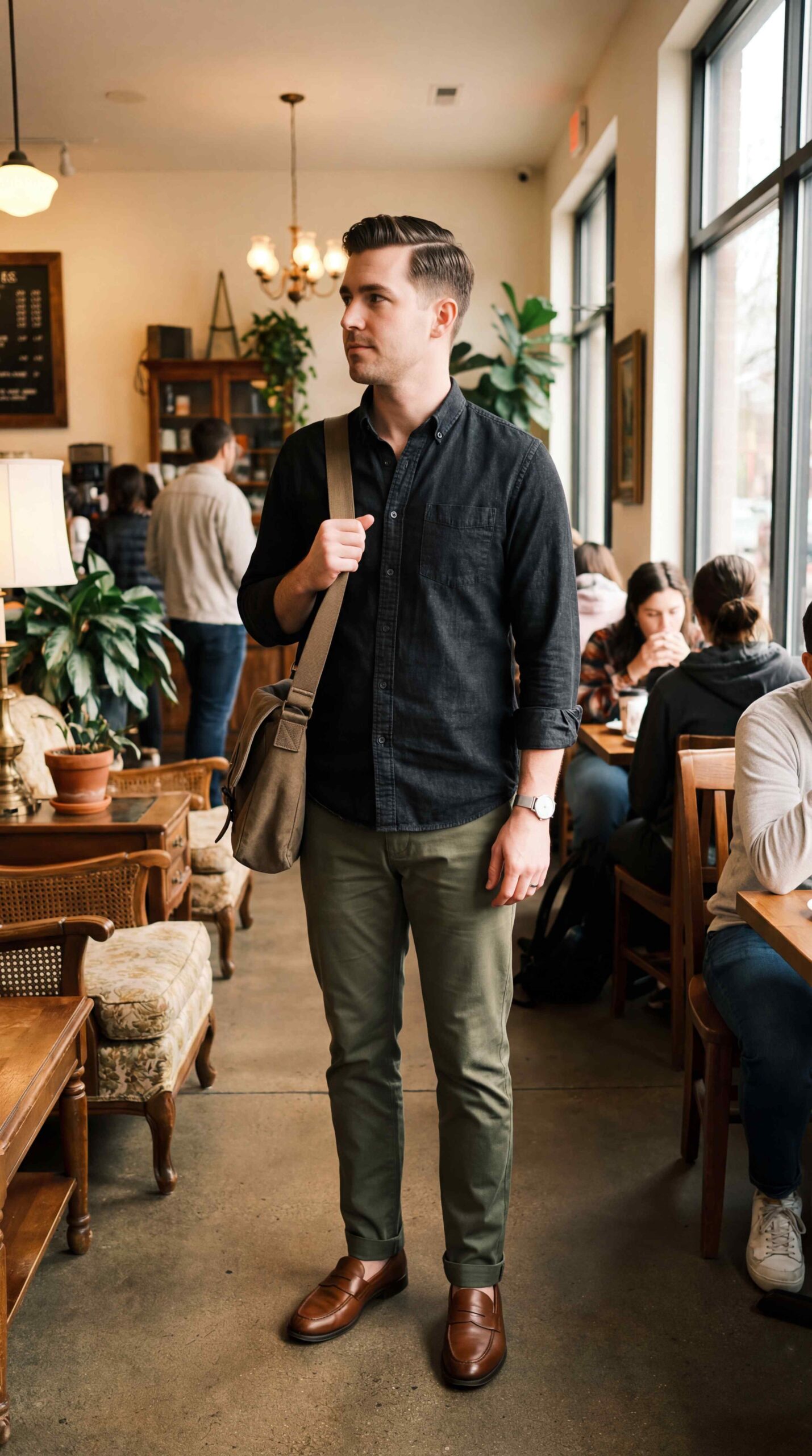 Smart Casual Black Shirt Ensemble