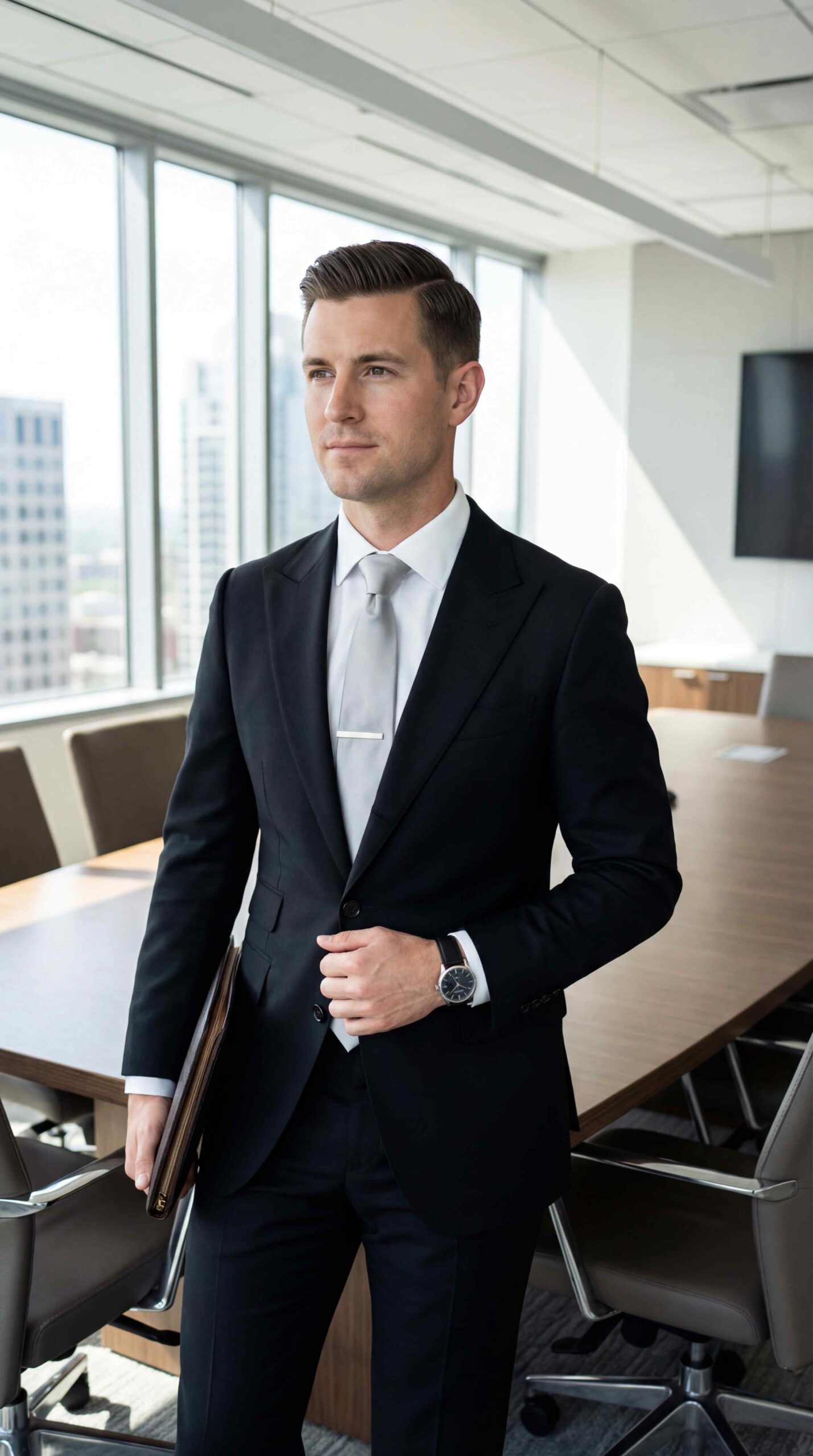 Black Wool Formal Men Outfit