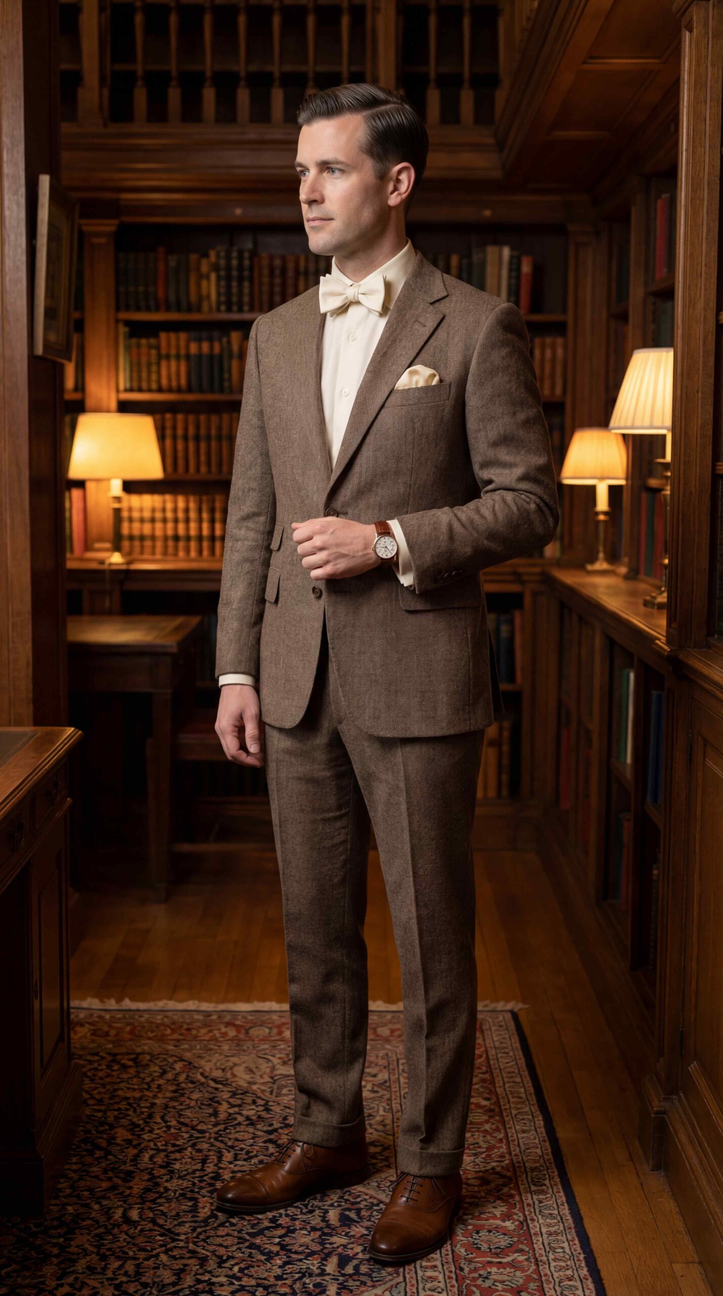 Brown Tweed Formal Men Outfit