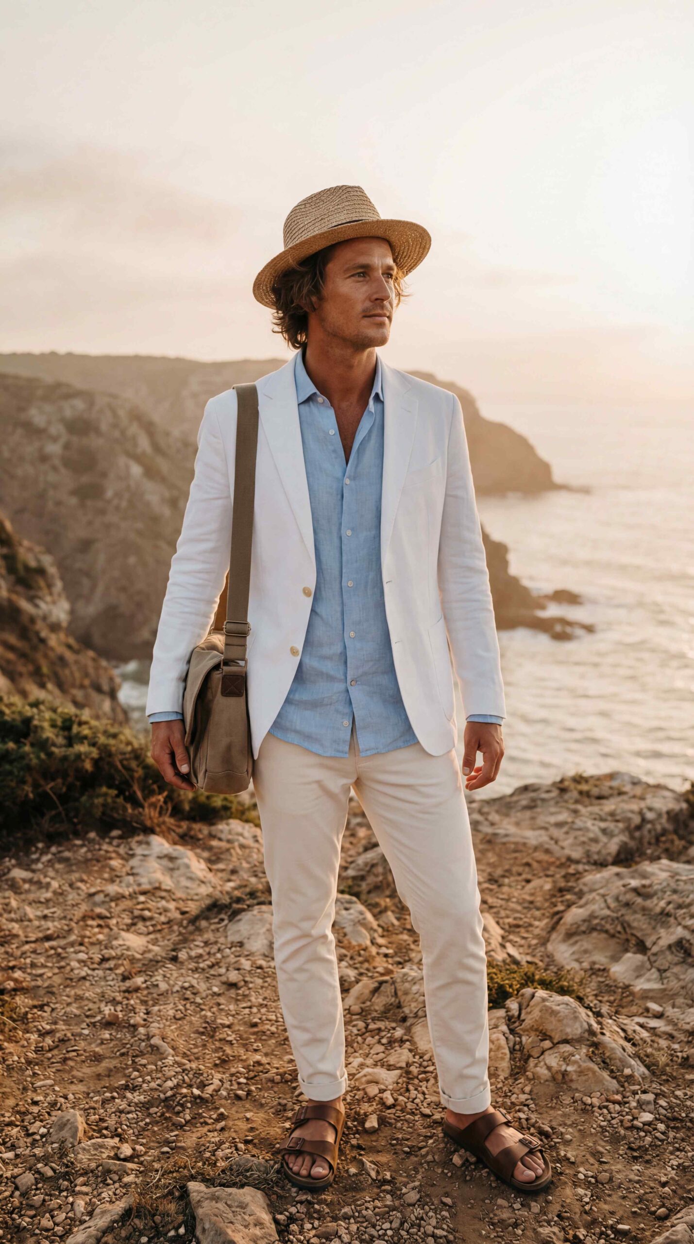 White Linen Blazer Combo