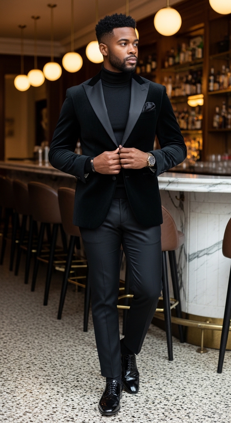Modern Evening Black Blazer