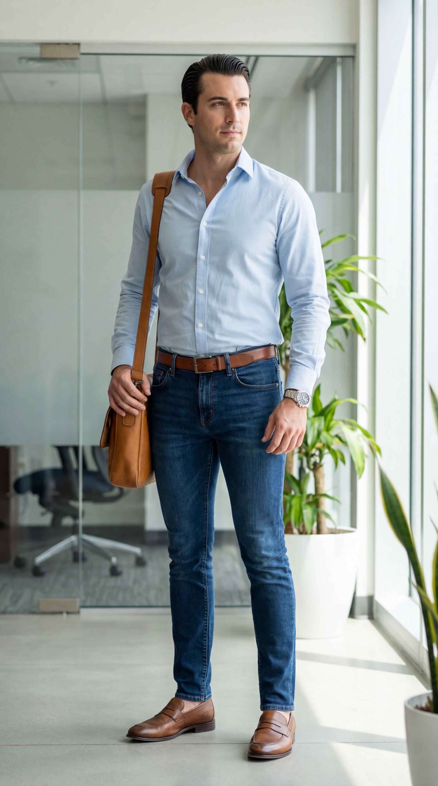 Smart Casual Blue Jeans Outfit