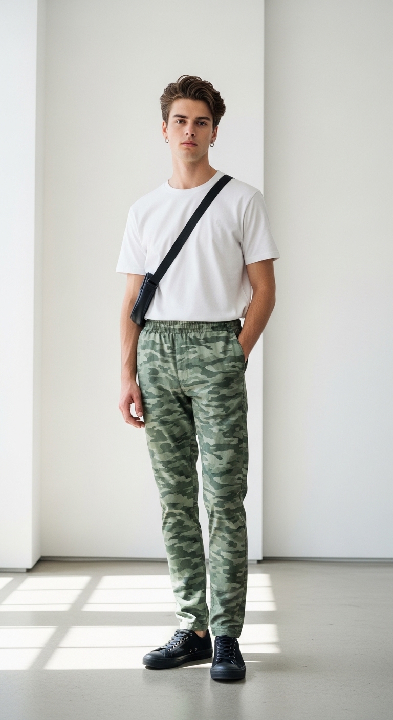 Minimalist White Tee Camo