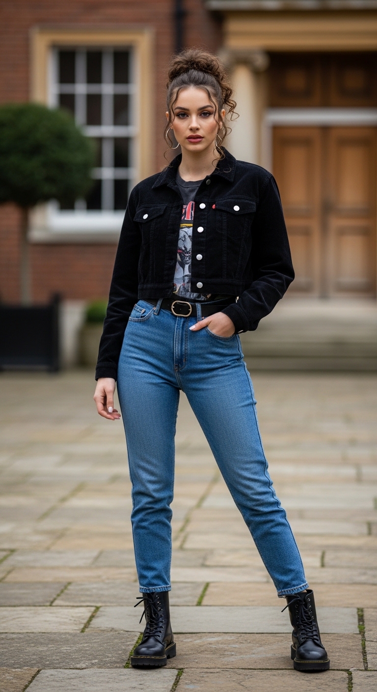 Edgy Cord Jacket Look