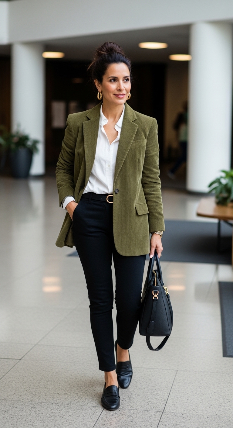 Olive Green Cord Blazer