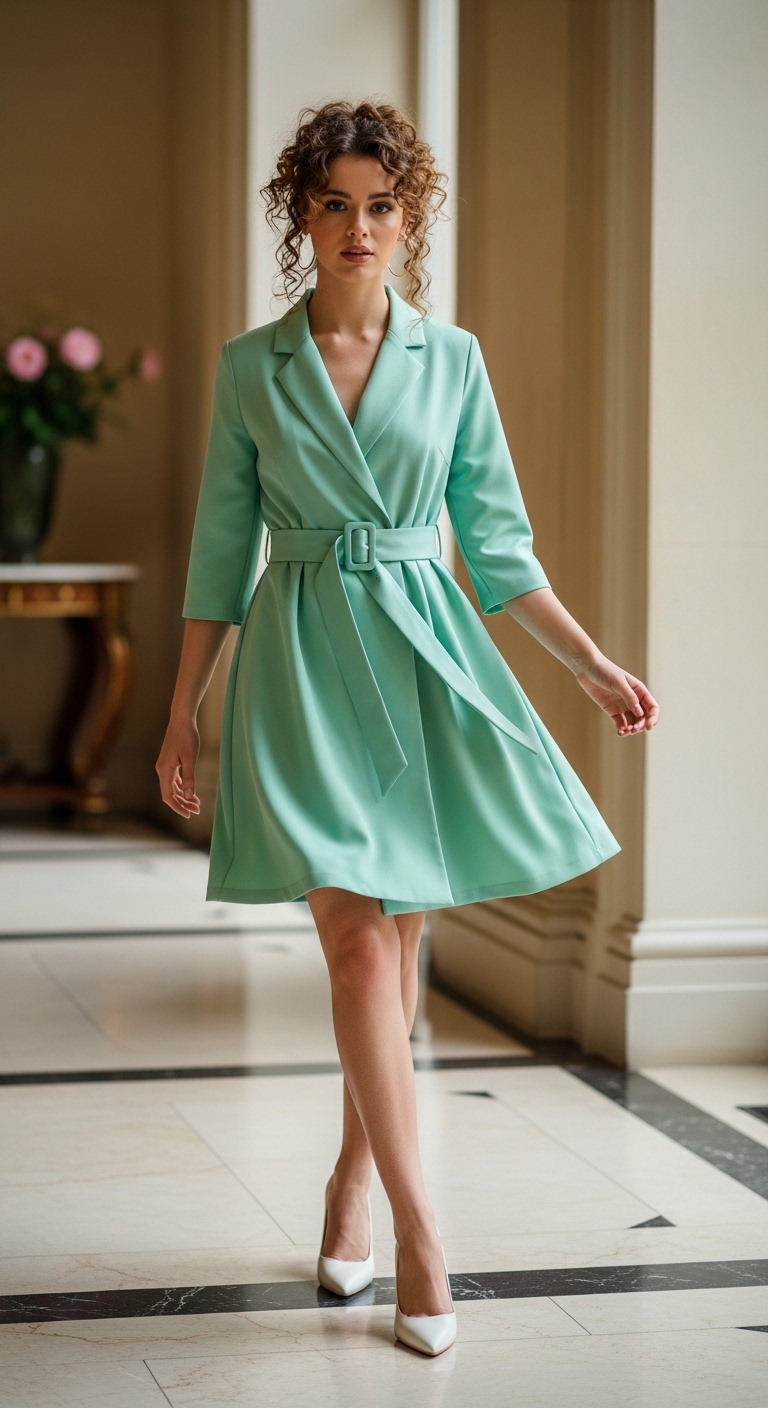 Mint Green Blazer Dress