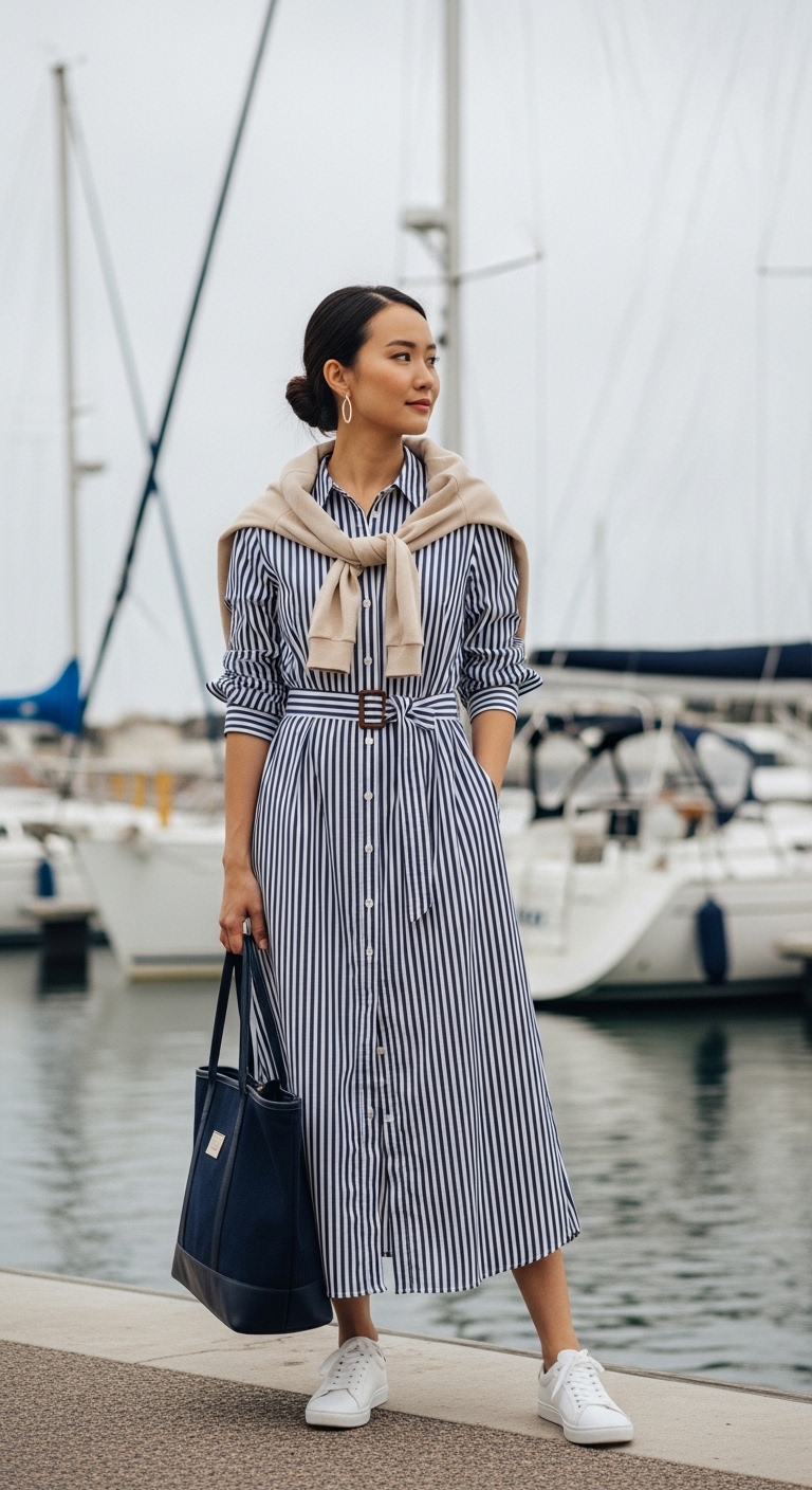 Striped Shirt Dress