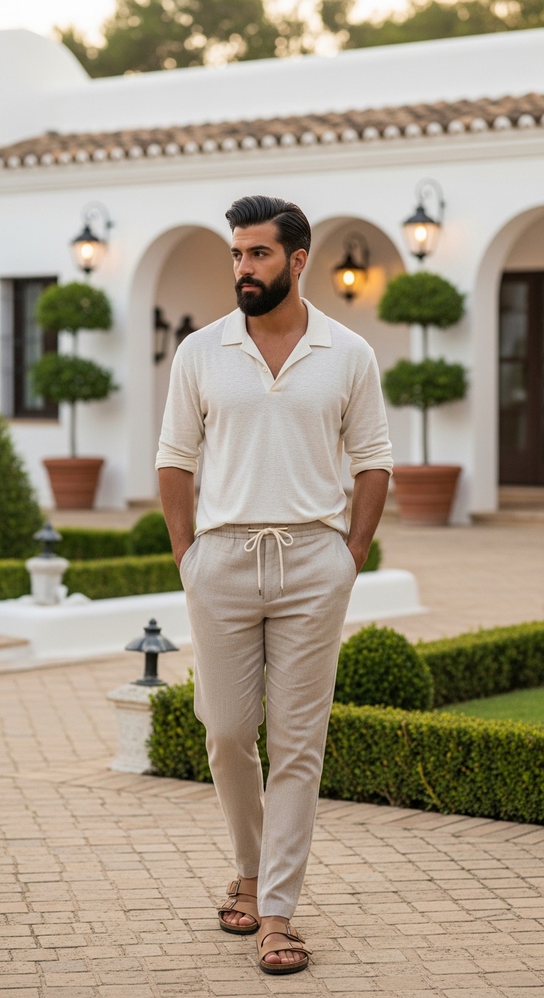 Golf Polo with Linen Pants