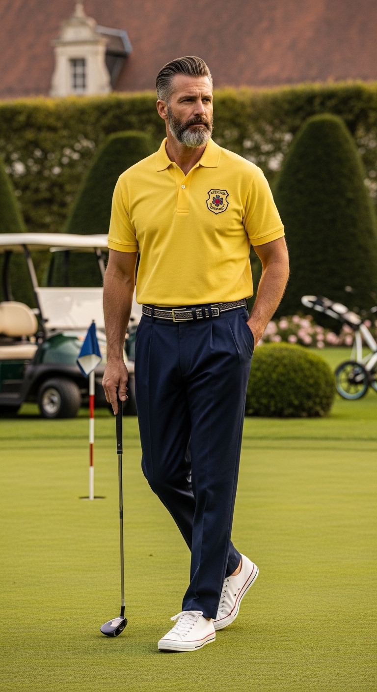 Vintage-Inspired Golf Polo Look
