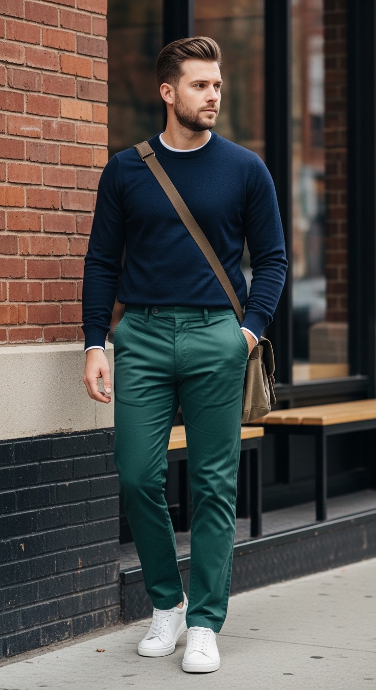 Classic Green Chinos Look