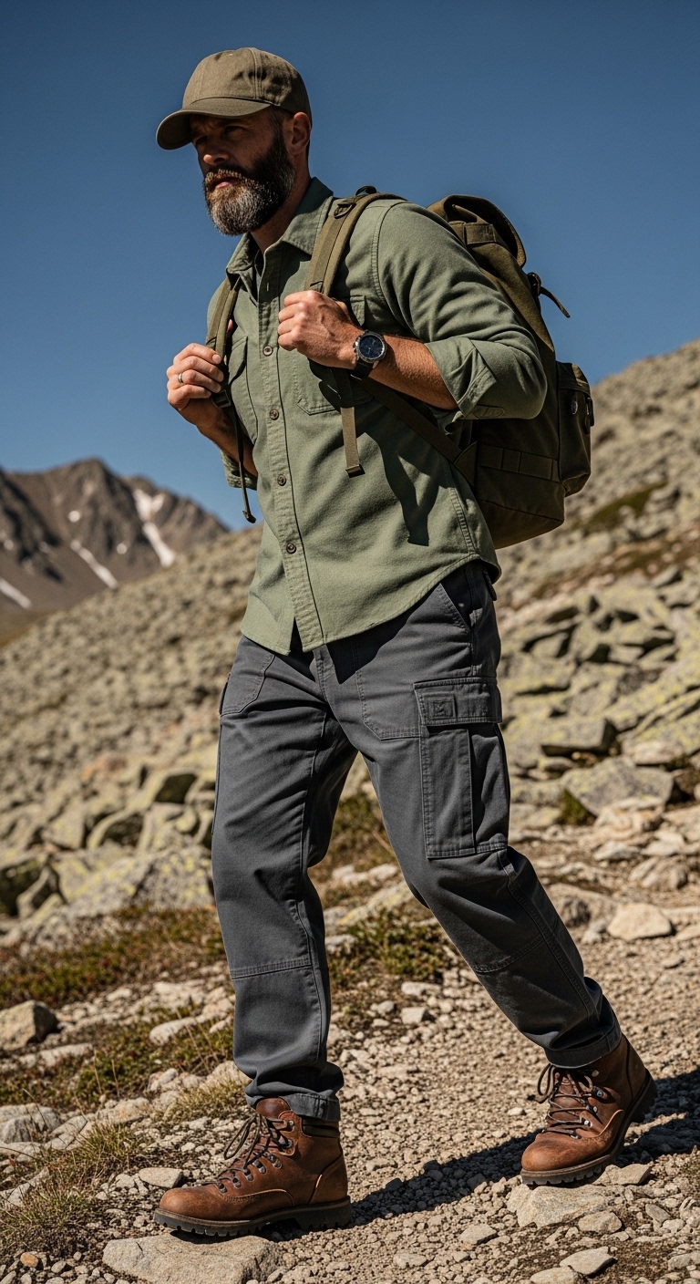 Rugged Grey Cargo Pants