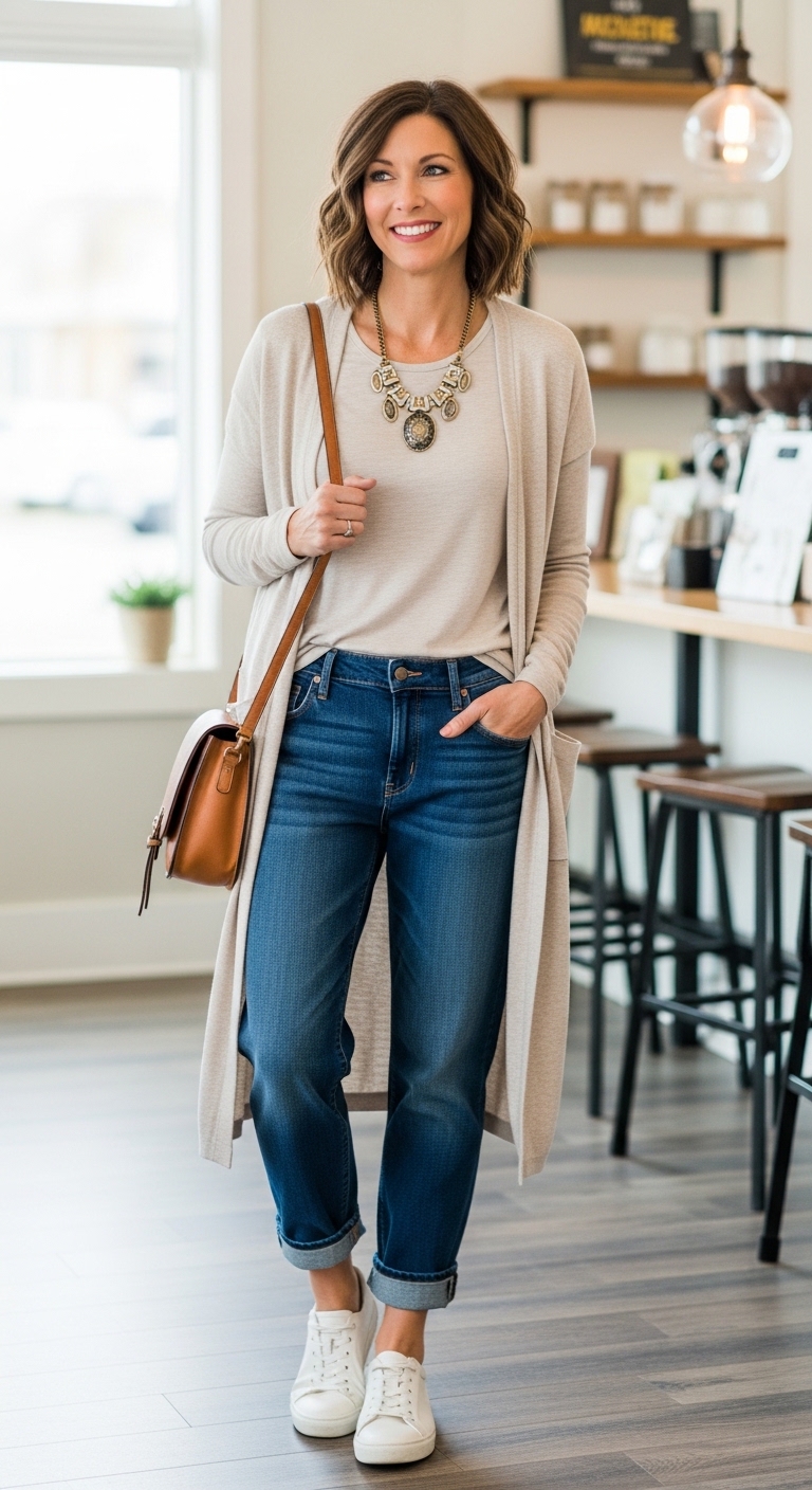 High-Waisted Boyfriend Jeans