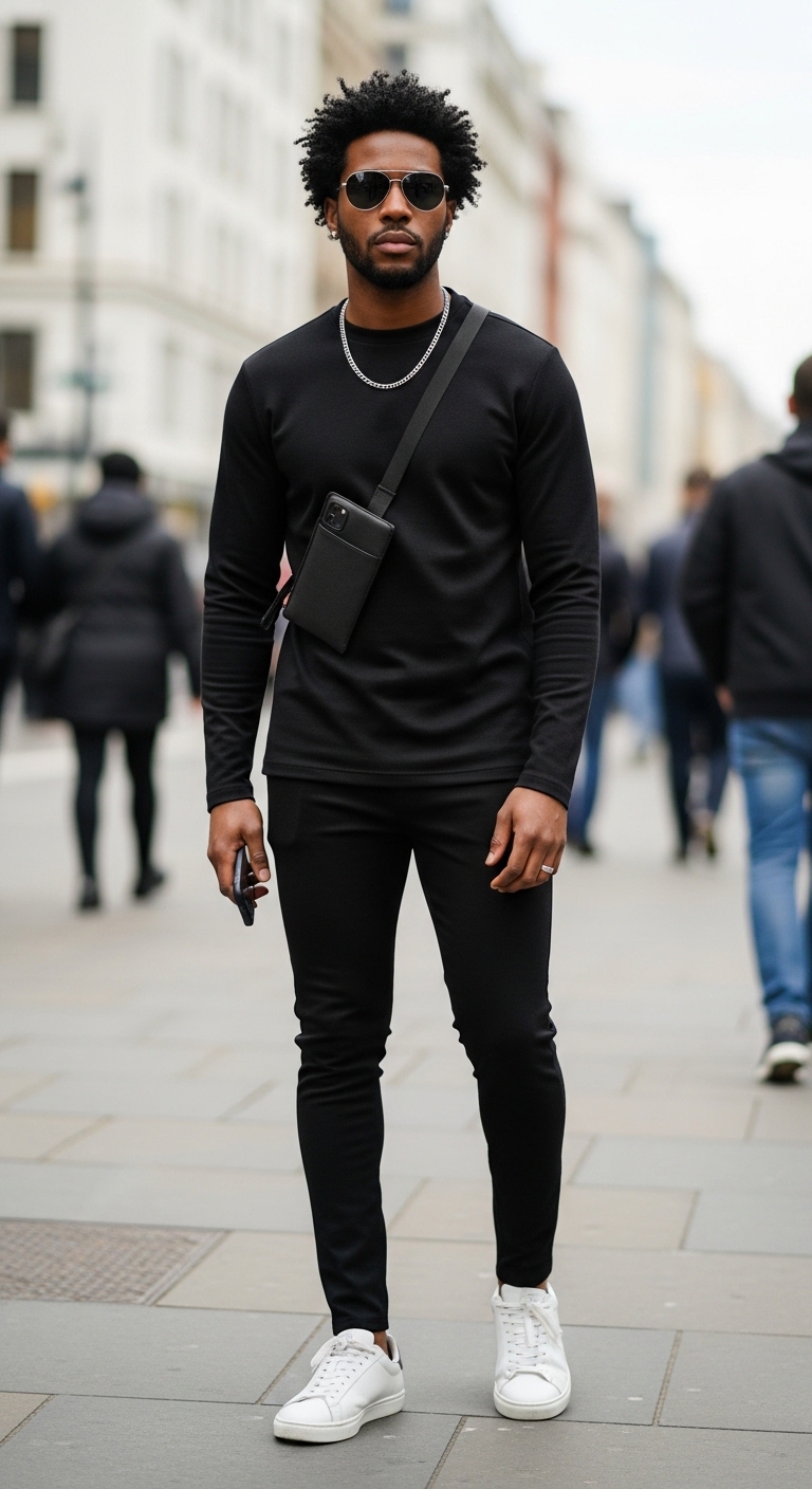 Classic Monochrome Jersey Look