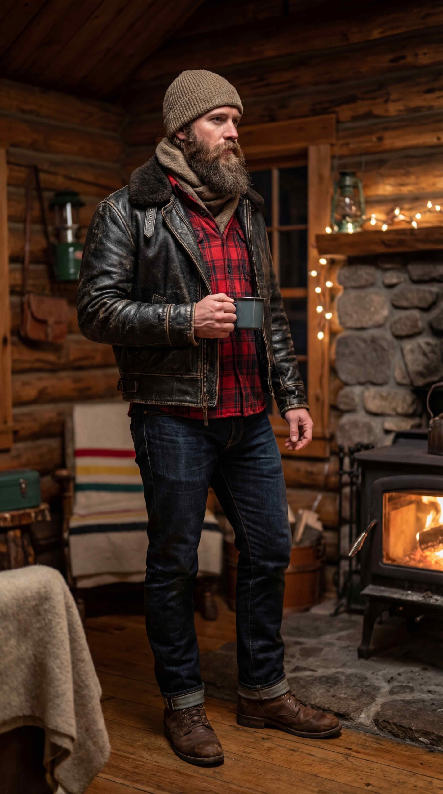 Leather and Plaid Flannel