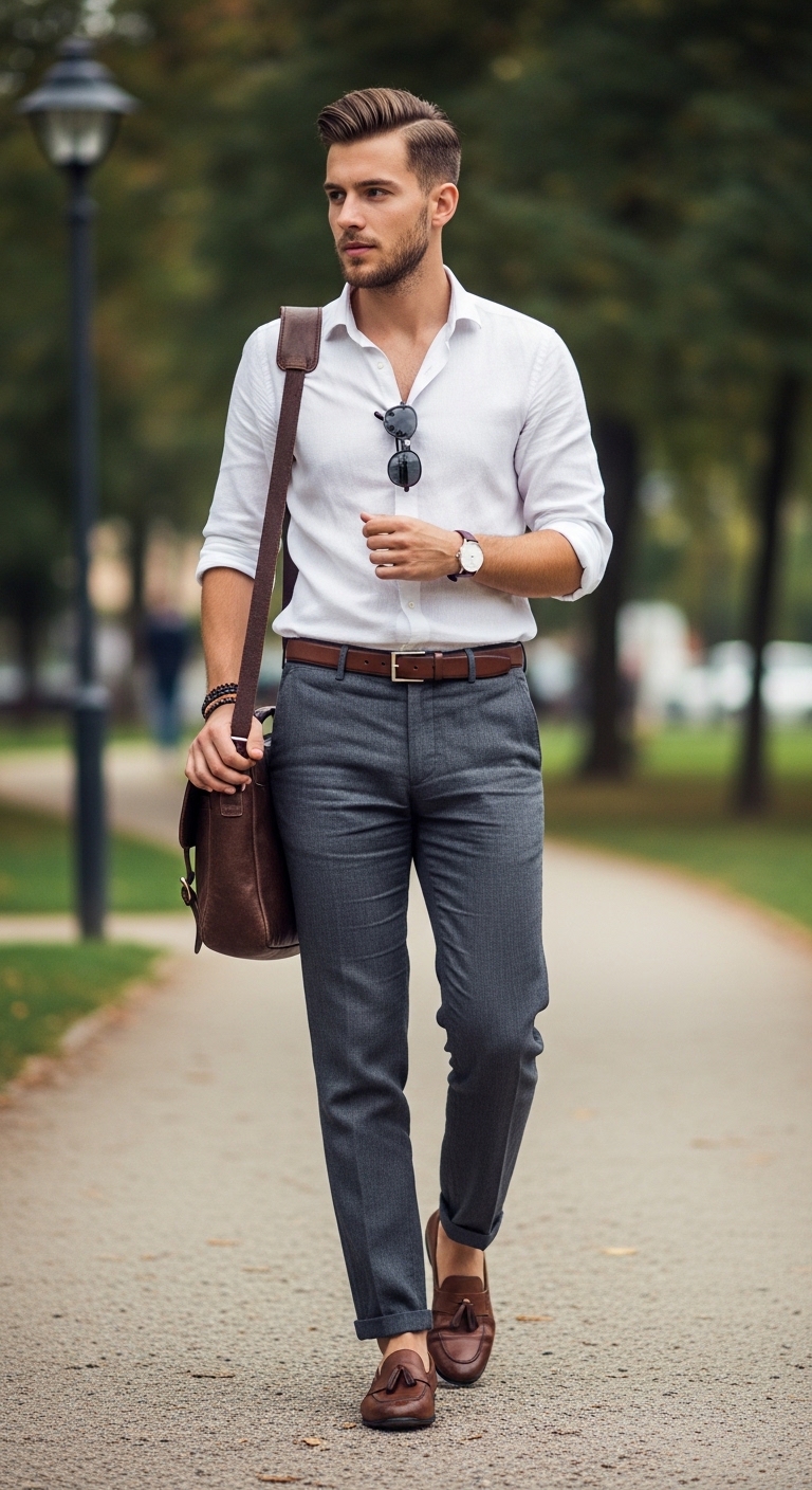 Charcoal Linen Smart Casual