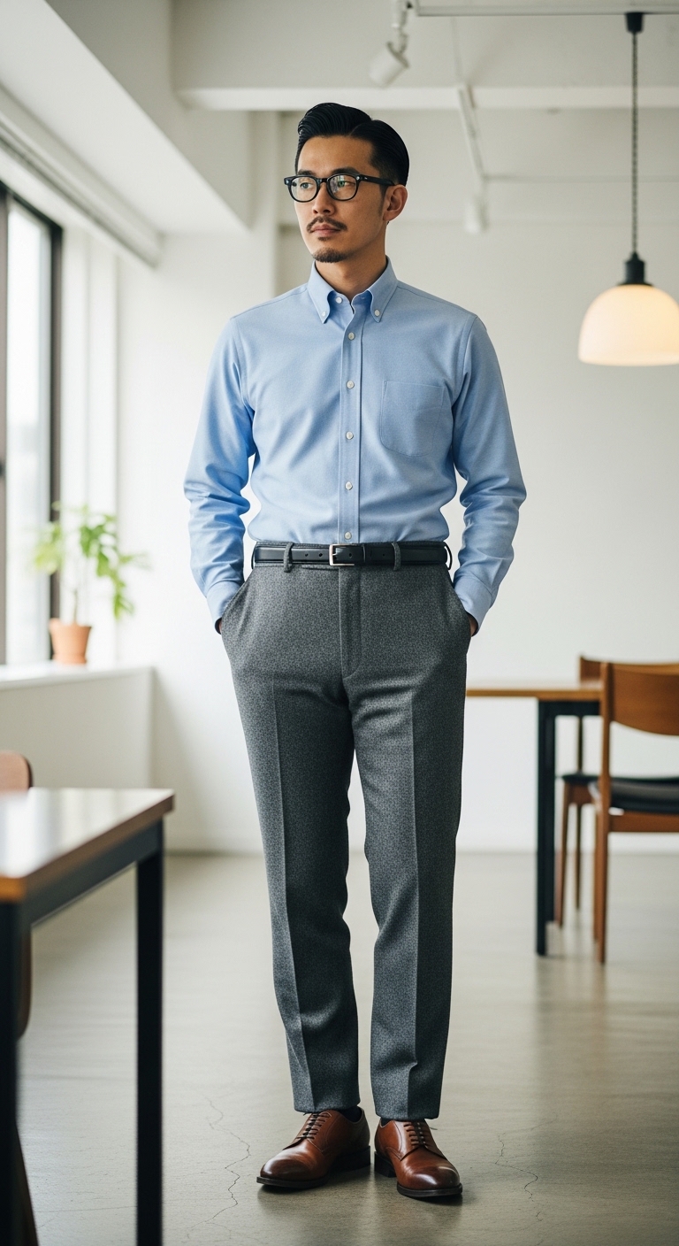 Oxford Shirt Outfit Men Smart