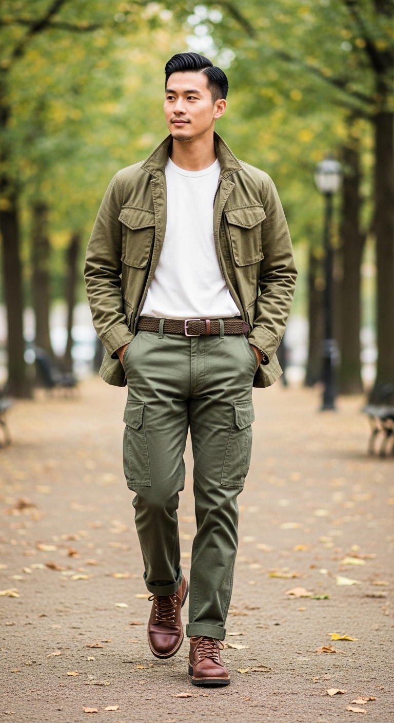 Olive Green Military Smart Casual